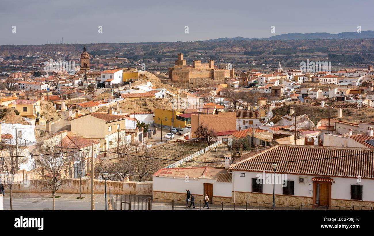 Vista de la ciudad de Guadix desde un mirador, Granada, España Stock Photo