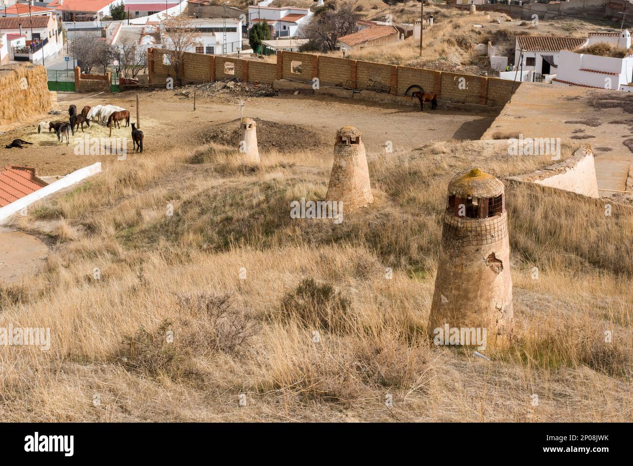 Vista de la ciudad de Guadix desde un mirador, Granada, España Stock Photo