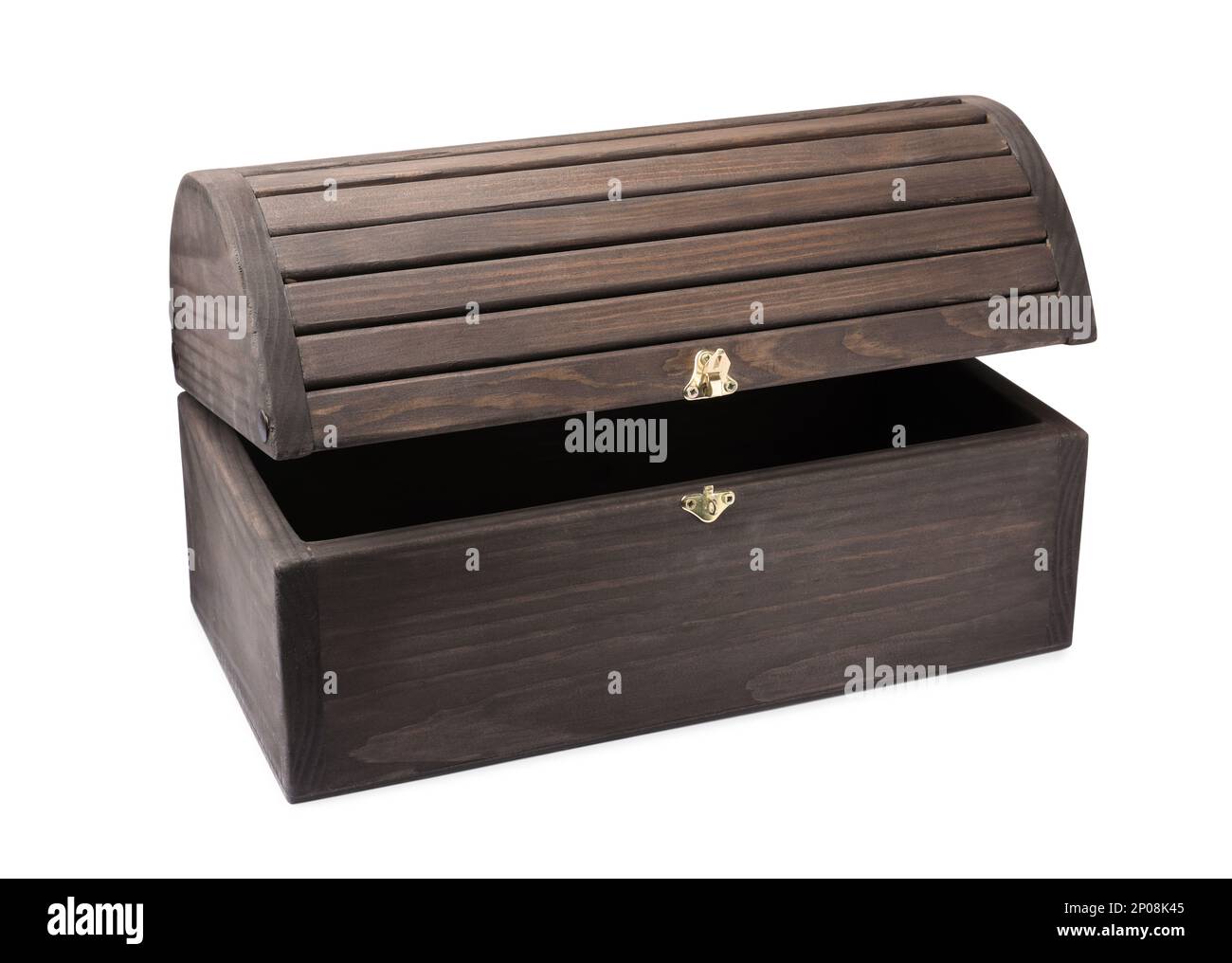 Old wooden treasure chest isolated on white Stock Photo - Alamy