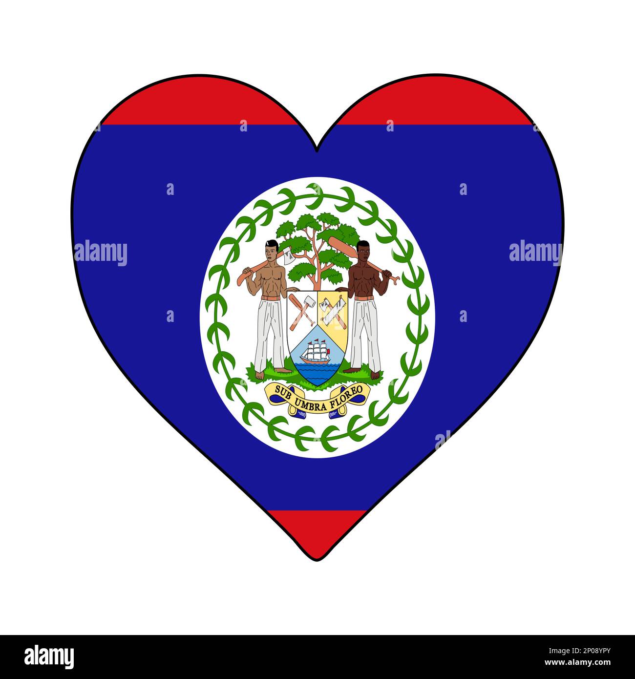 Belize Heart Shape Flag. Love Belize. Visit Belize. Central America