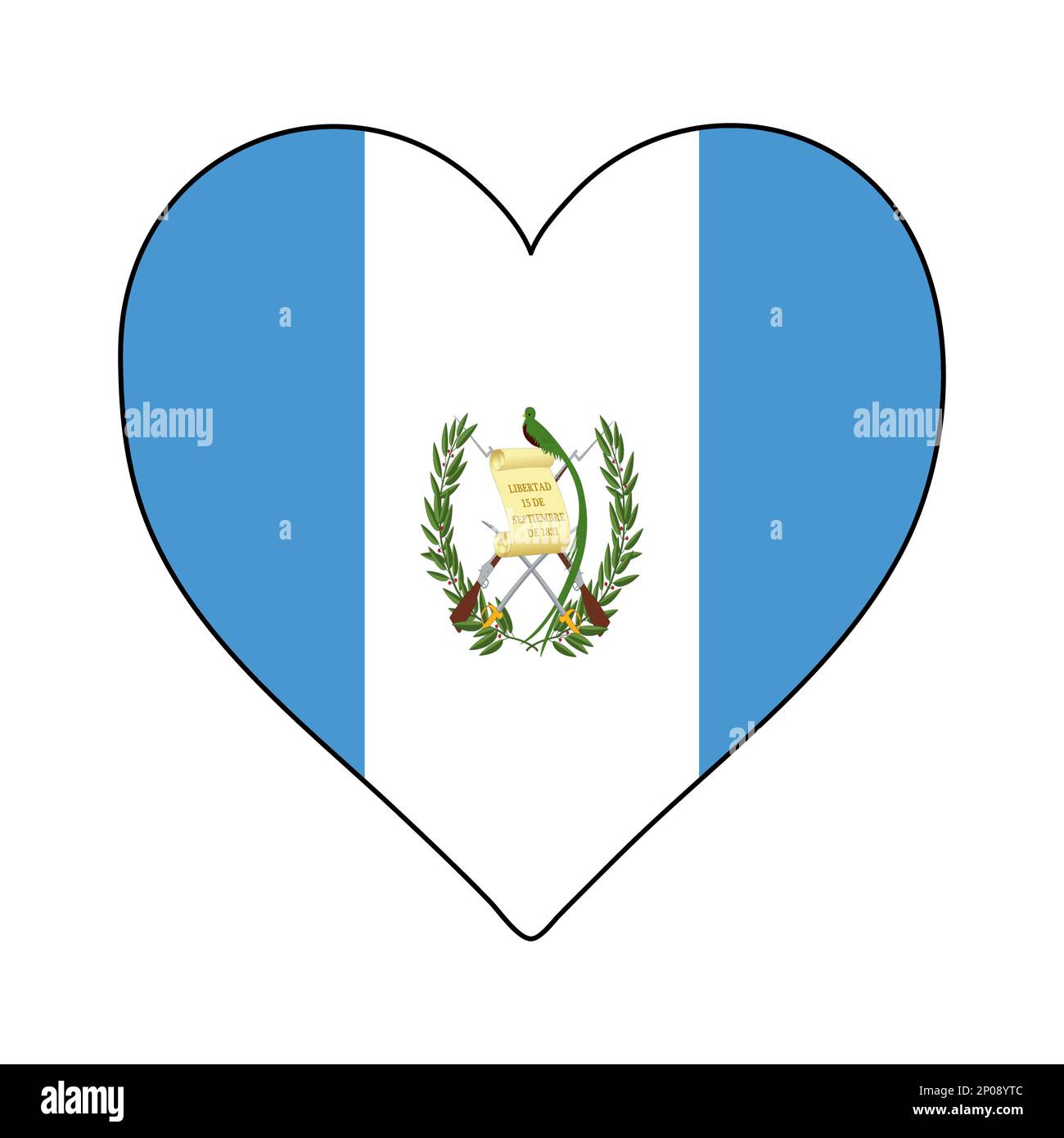 Guatemala Heart Shape Flag. Love Guatemala. Visit Guatemala. Central 