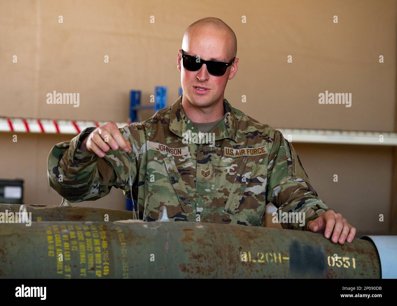 U.S. Air Force Staff Sgt. Corey Johnson, assigned to the 378th ...
