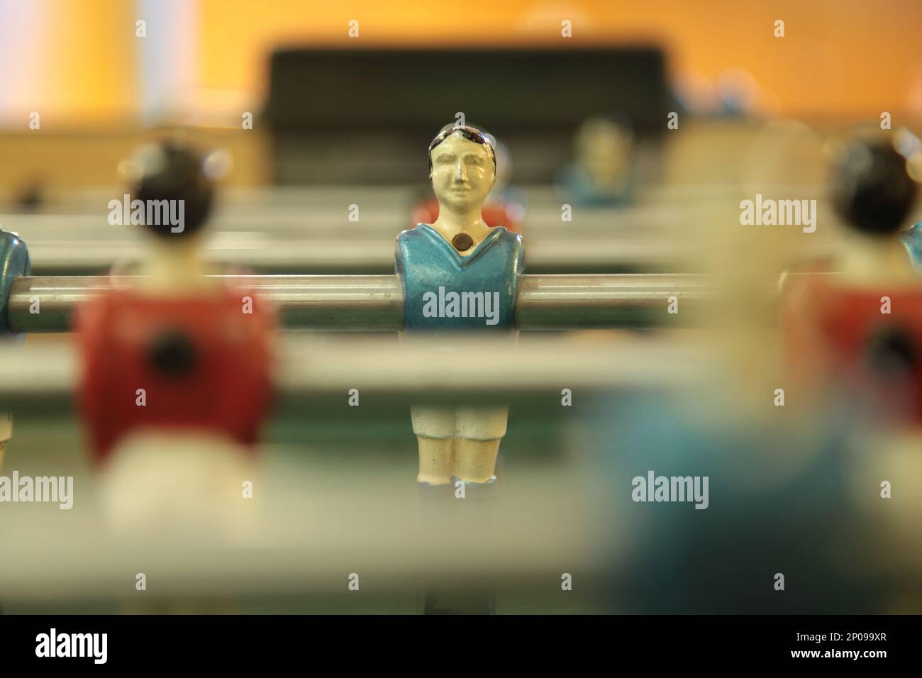 Table football, commonly called fuzboll or foosball (as in the German