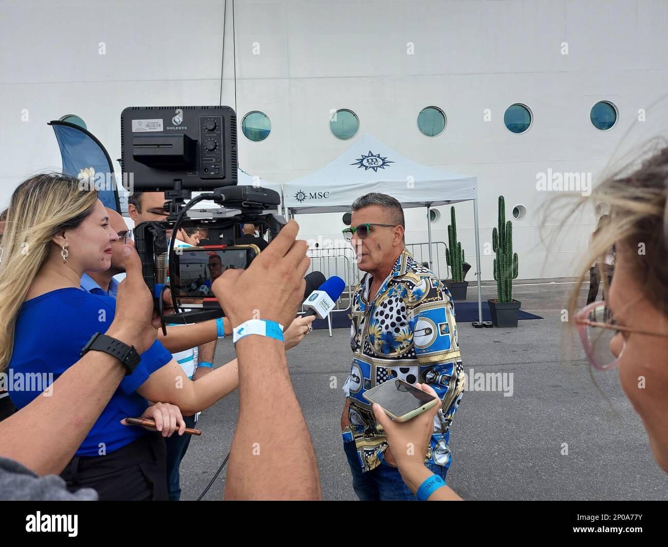 Santos, Sao Paulo, Brasil. 2nd Mar, 2023. (INT) Roberto Carlos embarks at  Santos Port for Emotions Project in High Seas. March 02, 2023, Santos, Sao  Paulo, Brazil: Brazilian singer, Roberto Carlos, embarks