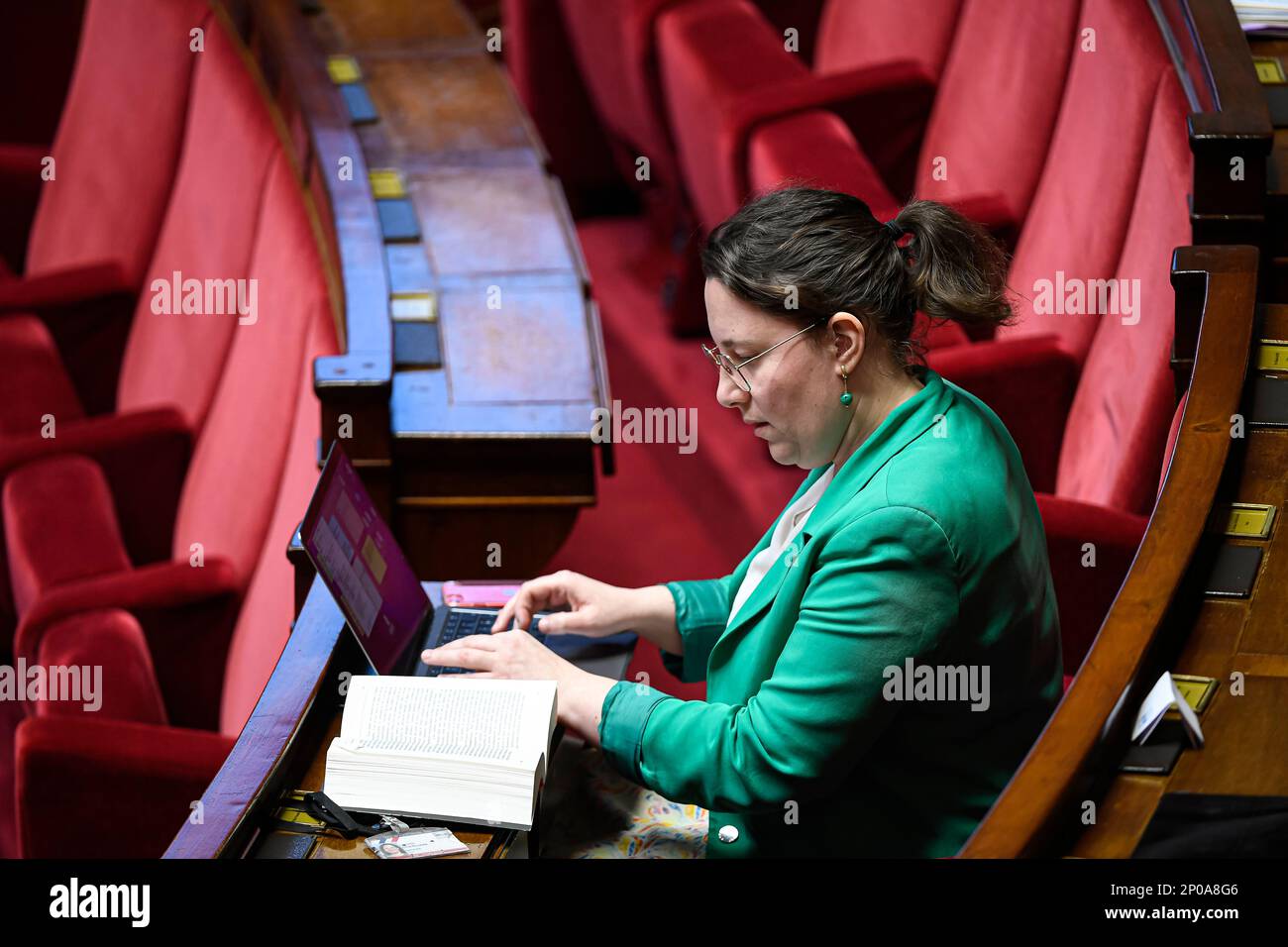 Cyrielle Chatelain during a session of questions to the government at ...