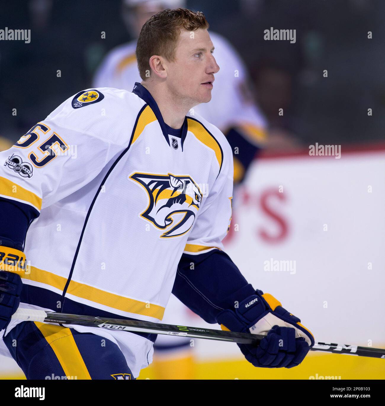 NHL profile photo on Nashville Predators' Cody McLeod at a game against