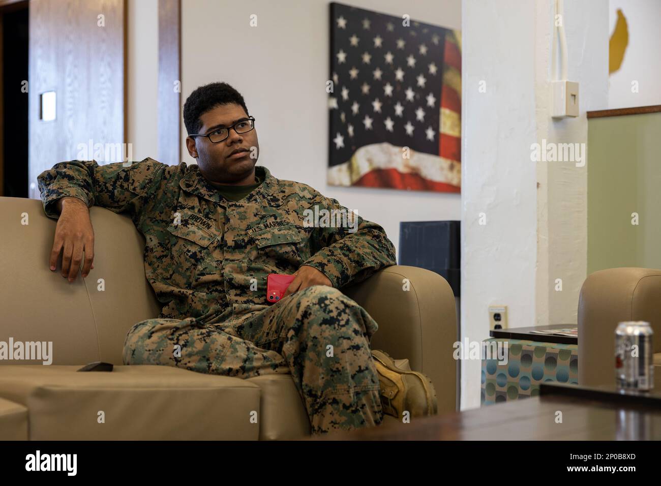 U.S. Marine Corps Cpl. Jerimyah Brown, a network administrator with