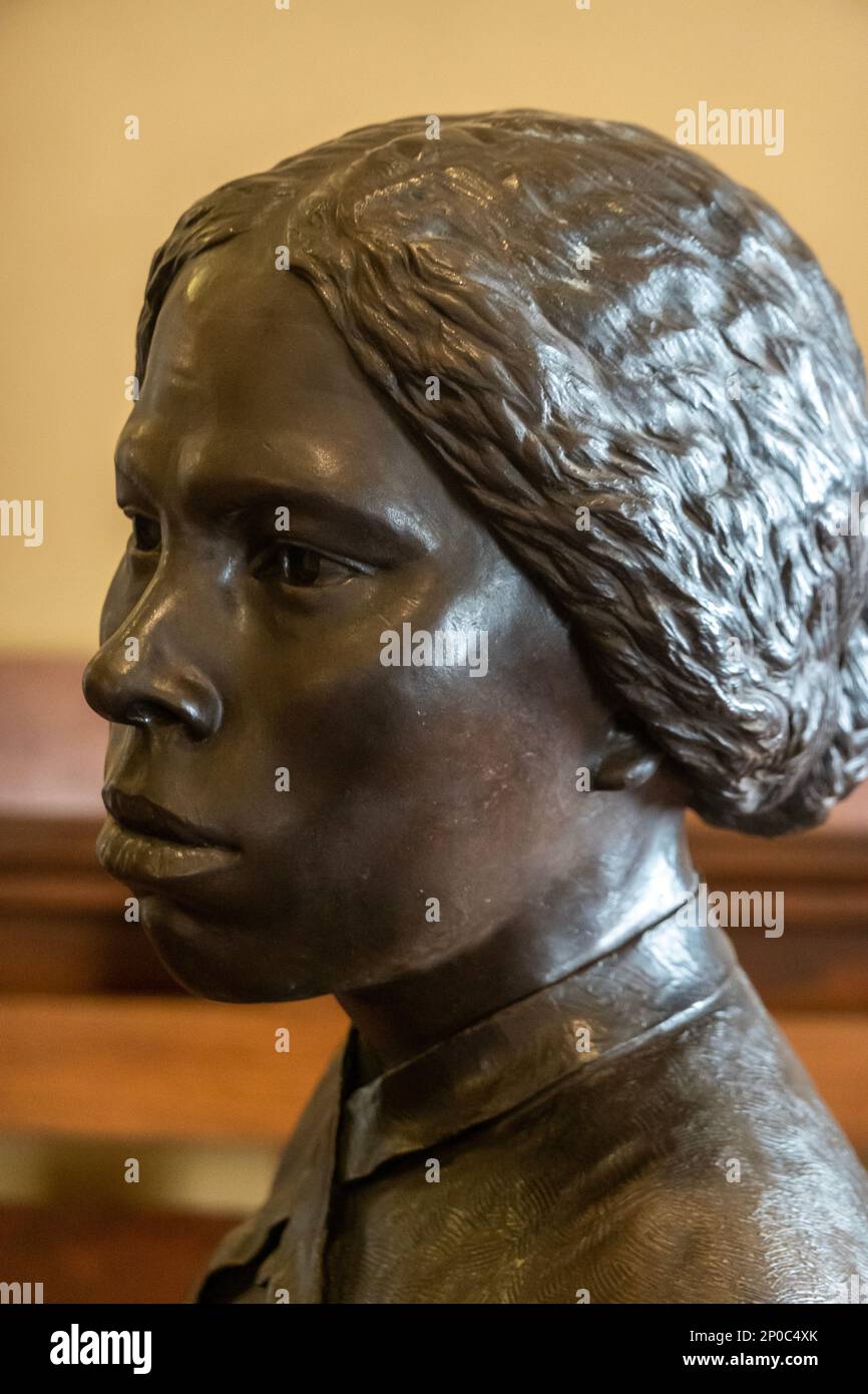 Harriet Tubman statue at the Maryland state house capital building in Annapolis MD Stock Photo