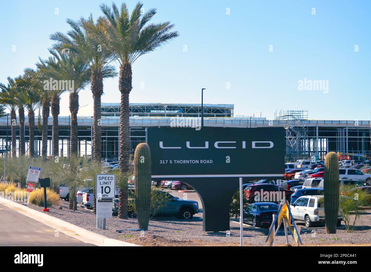 March 01 2023 Casa Grande, Arizona Electric cars outside the Lucid