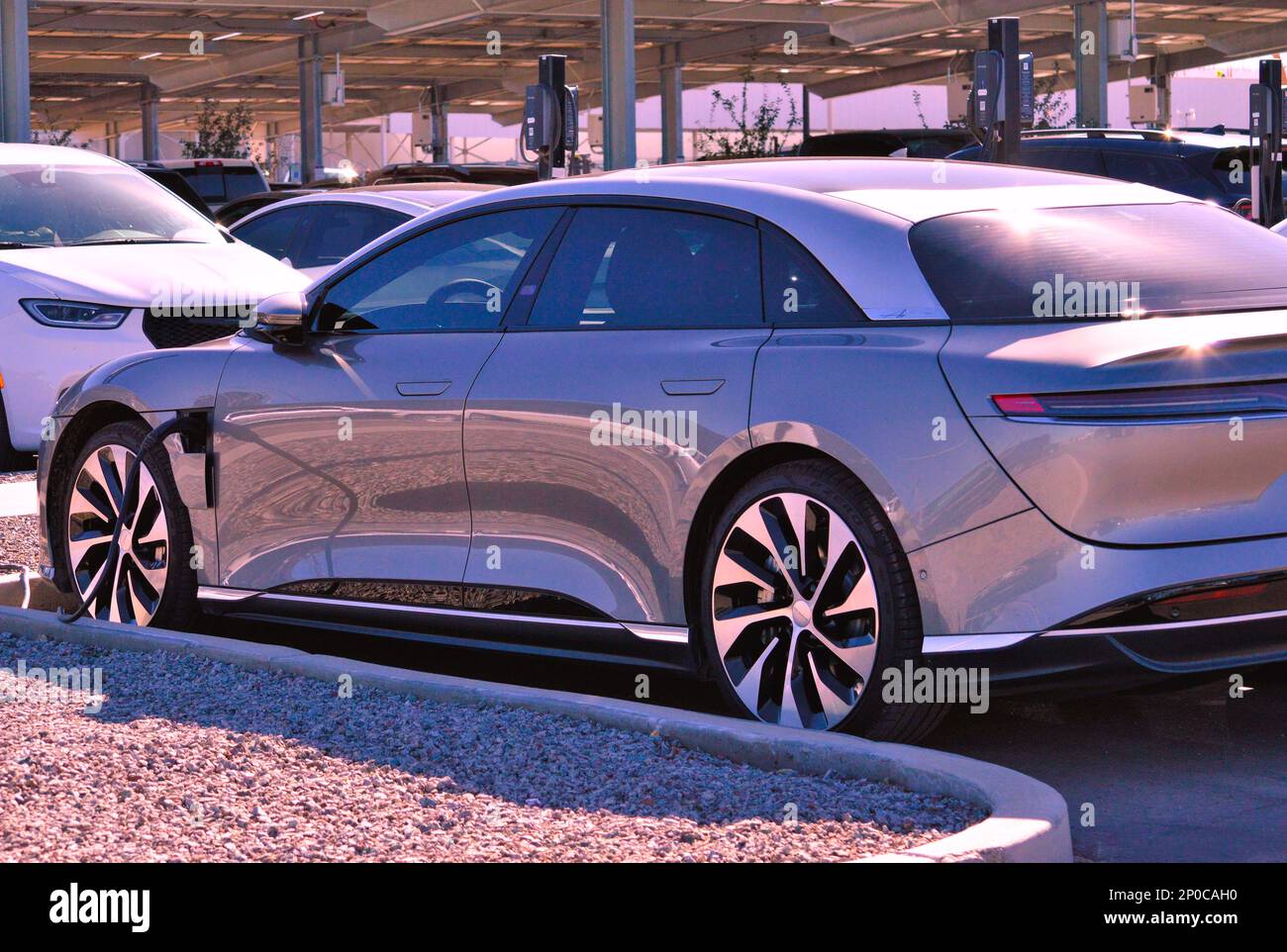 March 01 2023 Casa Grande, Arizona Electric cars outside the Lucid