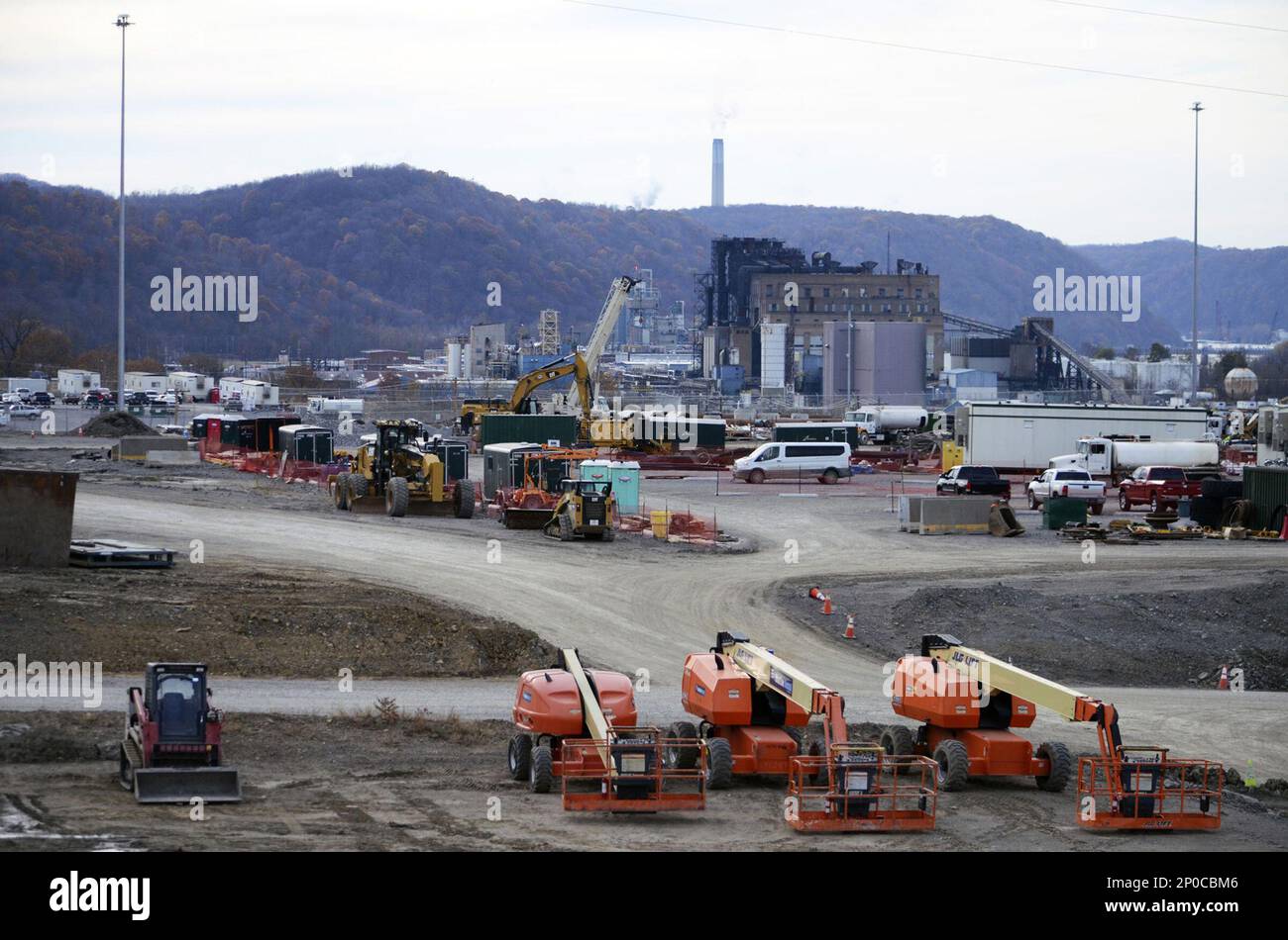 This undated file photo shows preparation work at the Potter Township site where an ethane