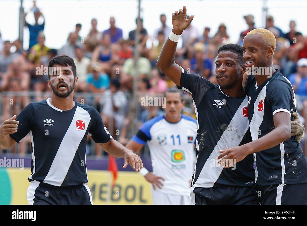 Conmebol Copa Libertadores Futbol de Playa - Santos - Brasil - 11/01/2017 -  Boquinha do Vasco da Gama comemora seu gol durante partida contra o Hanacas  FC (BOL) pela Copa Libertadores de