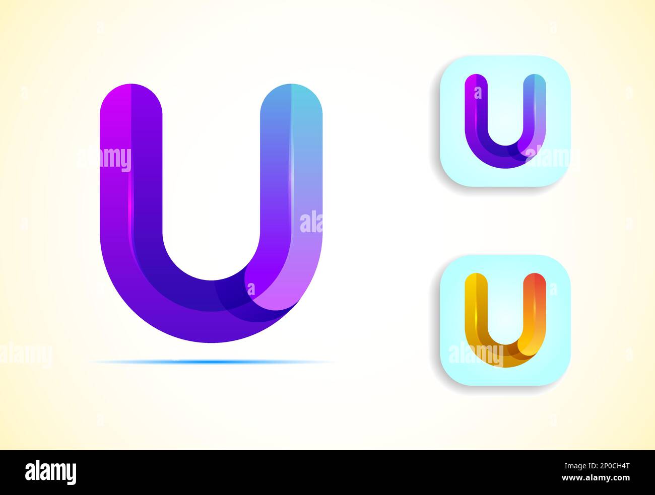 Abstract origami letter U logo design template. Flat style application ...