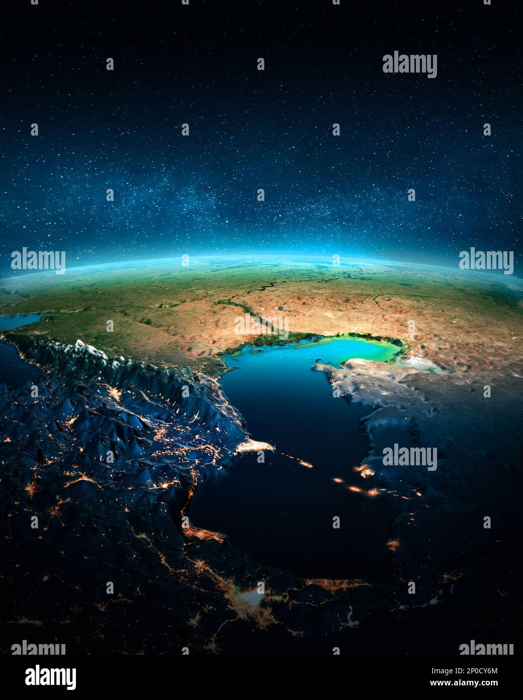 Map of the caspian sea hi-res stock photography and images - Alamy