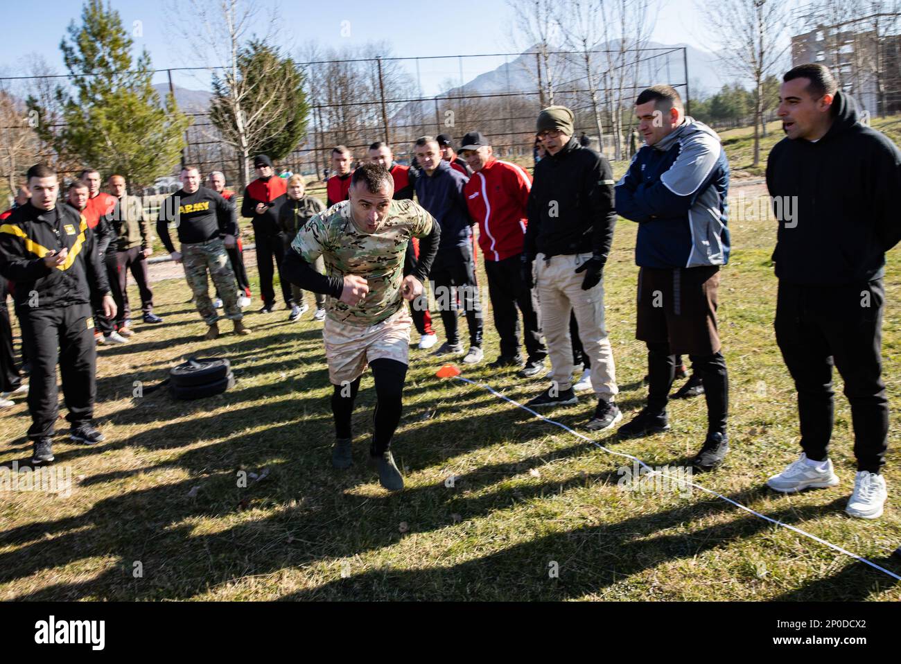 Non-commissioned officers of the Albanian Armed Forces train through