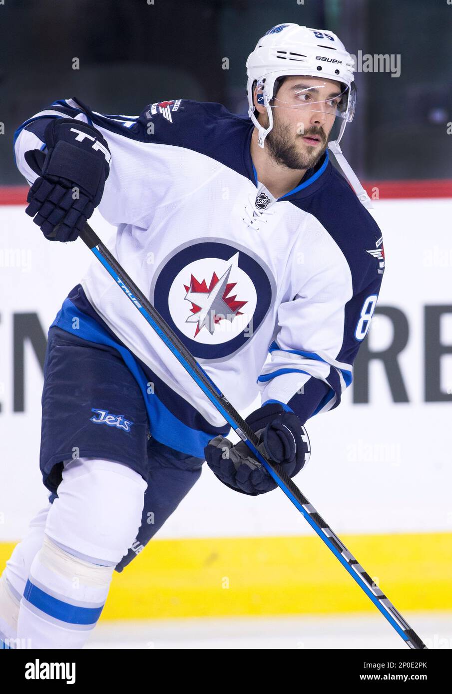 NHL profile photo on Winnipeg Jets' Blake Wheeler during a game against the  Calgary Flames in Calgary, Alberta on Oct. 3, 2015. (Larry MacDougal via AP  Stock Photo - Alamy