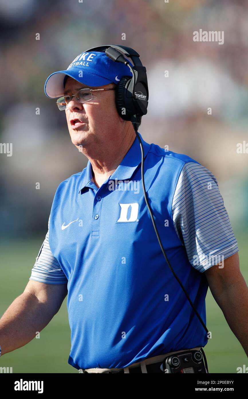 Duke head coach David Cutcliffe looks on from the sidelines during a