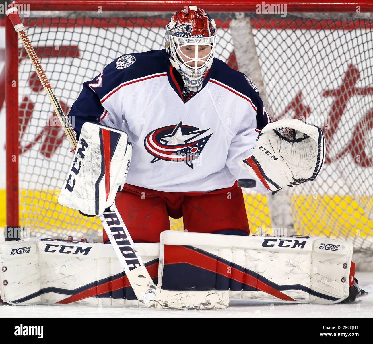 Columbus Blue Jackets goalie Sergei Bobrovsky, of Russia, os seen against  the Pittsburgh Penguins during an NHL hockey game in Columbus, Ohio,  Friday, Sept. 22, 2017. (AP Photo/Paul Vernon Stock Photo - Alamy