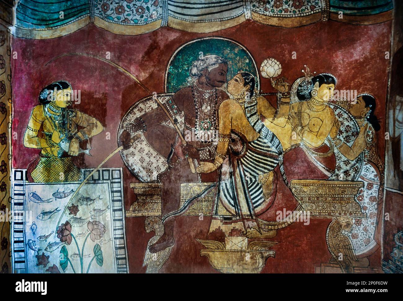 200 years old murals on the walls of the Ramalinga Vilasam Palace