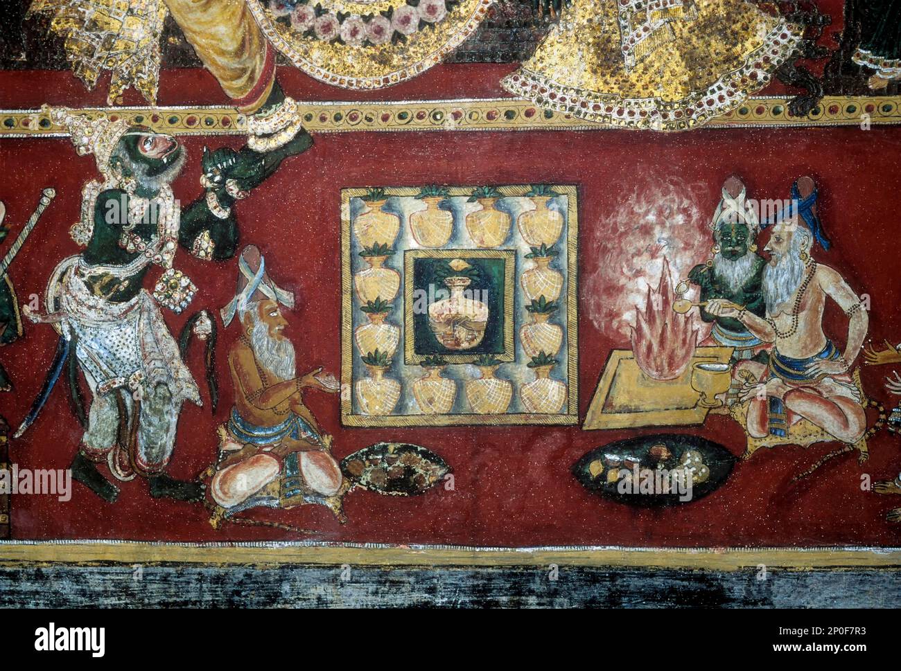 18th century Ramayana epic murals fresco painting on Bodi Zamin palace