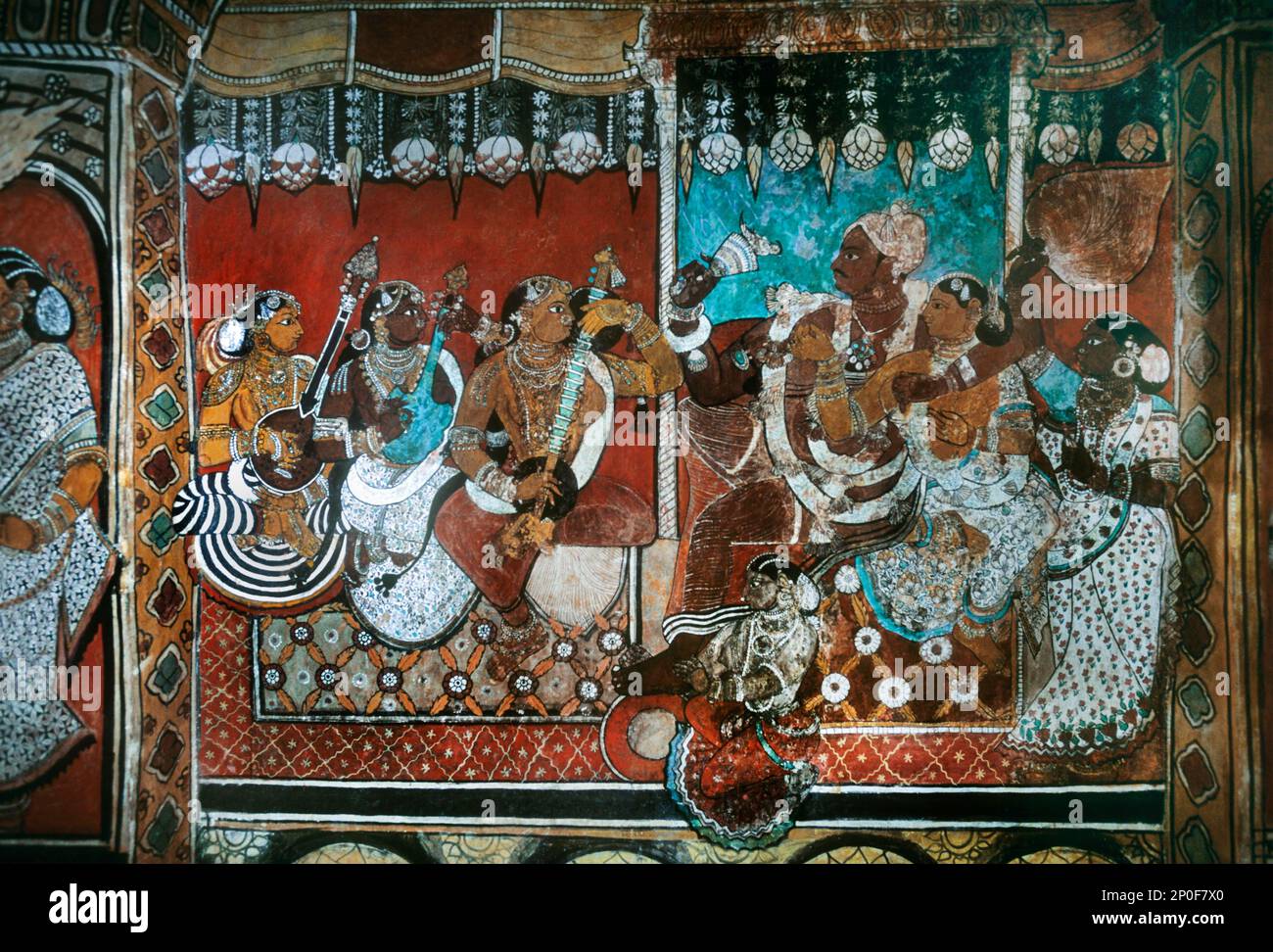 200 years old murals on the walls of the Ramalinga Vilasam Palace