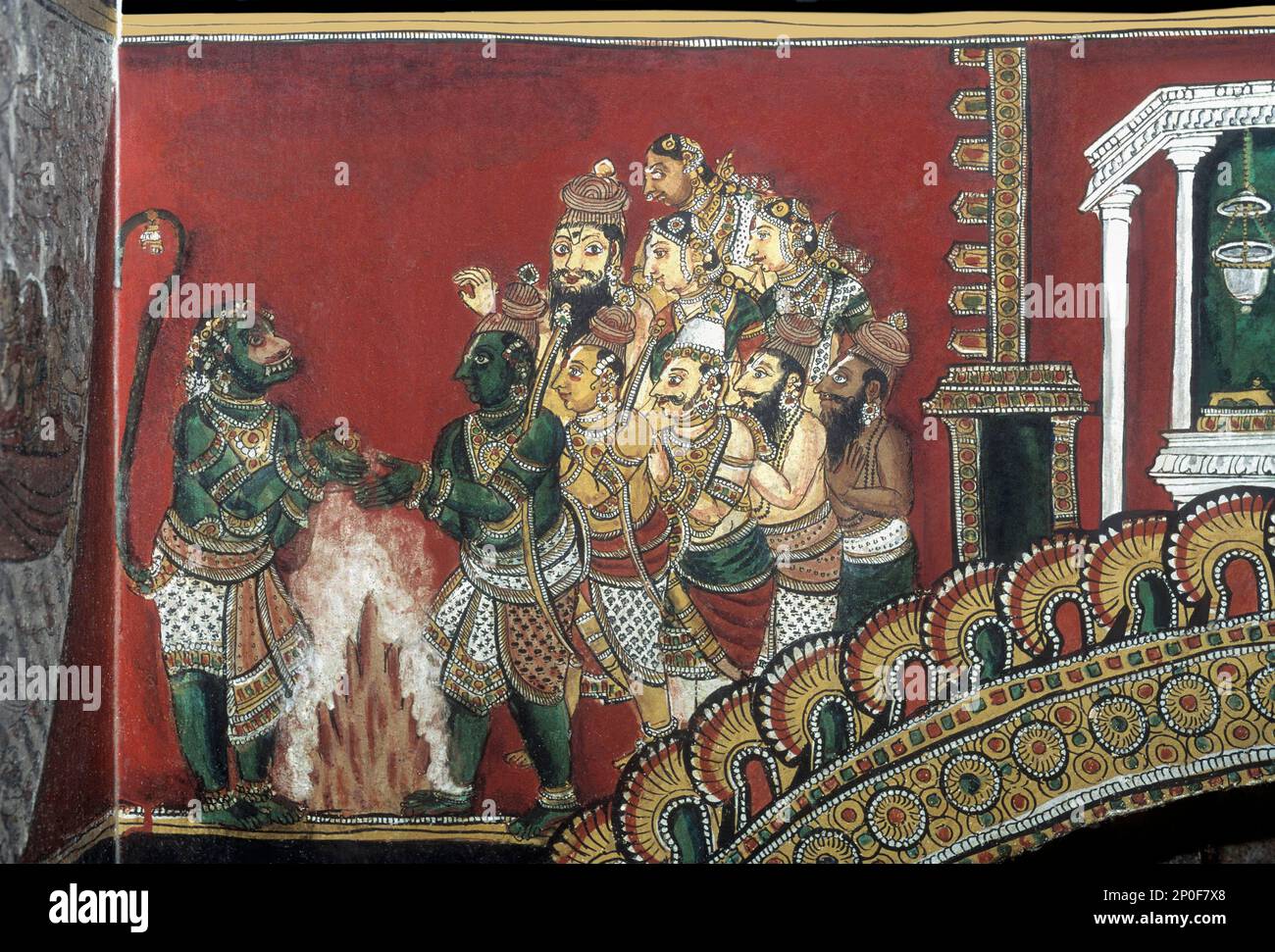 18th century Ramayana epic murals fresco painting on Bodi Zamin palace