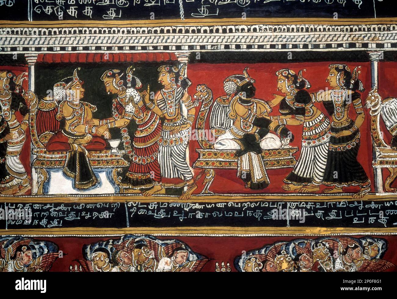 18th century Ramayana epic murals fresco painting on Bodi Zamin palace