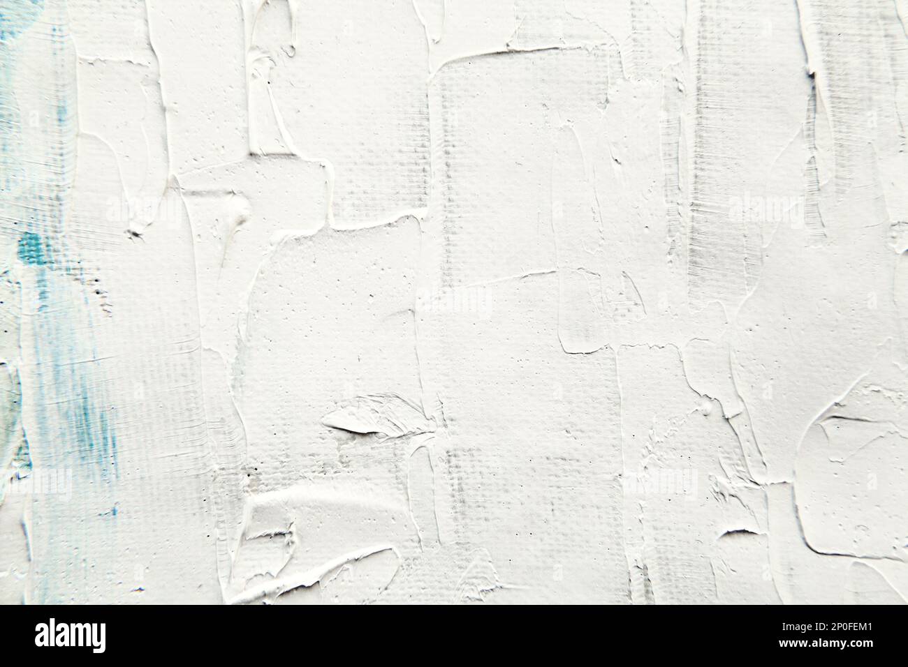 White painting surface closeup texture. Oil paint on a canvas abstract