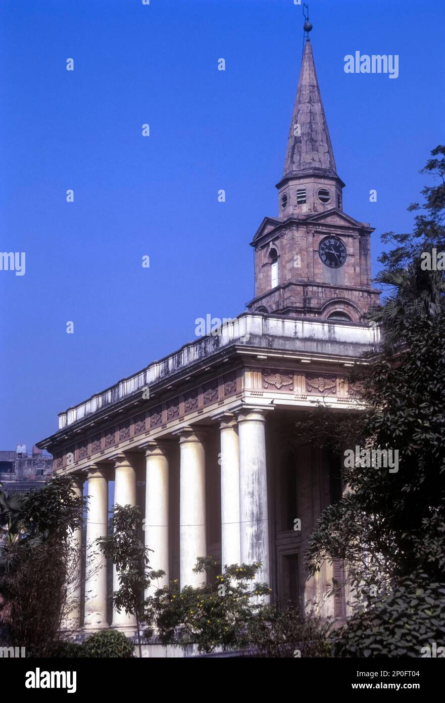 St. John's church built in 1787, Grecian columns, Kolkata, Calcutta, West Bengal, India Stock Photo
