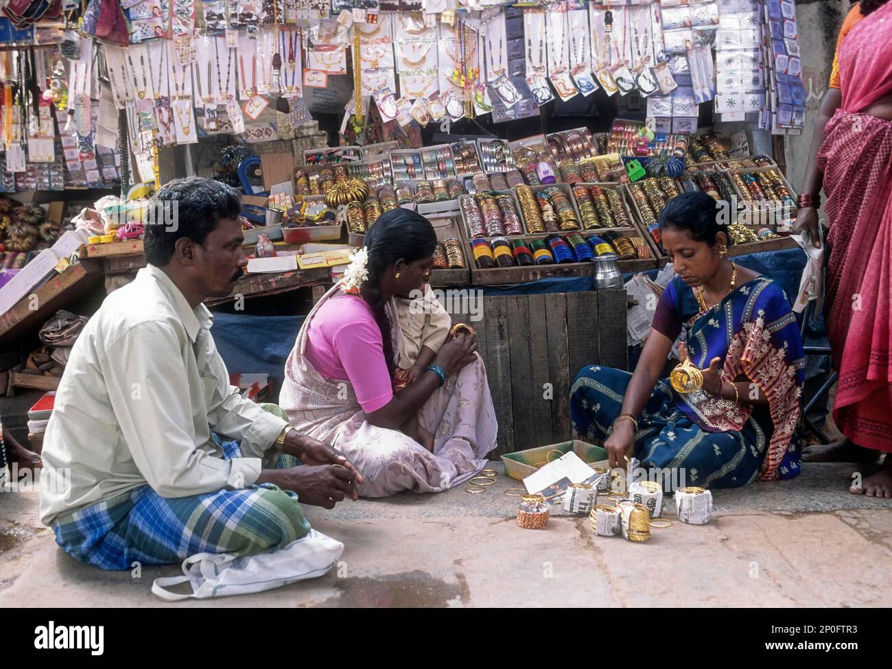 Bangles sale at Virudhachalam, Tamil Nadu, India Stock Photo