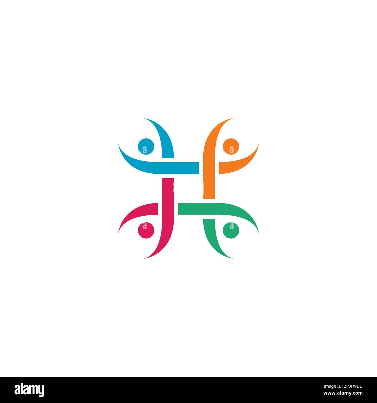 creative colorful social group logo. human community. health people logo Stock Vector