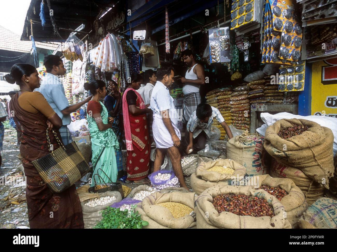 A shop in Koyambedu market in Chennai, Tamil Nadu, India, Asia Stock