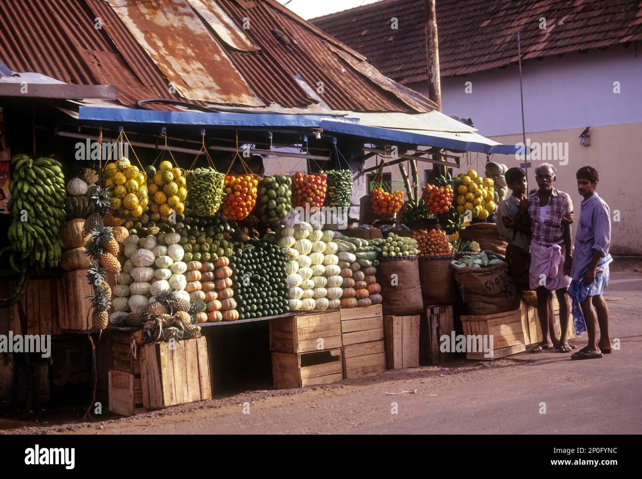 Vegetables and fruits shop in Kollam, Kerala, India, Asia Stock Photo Alamy