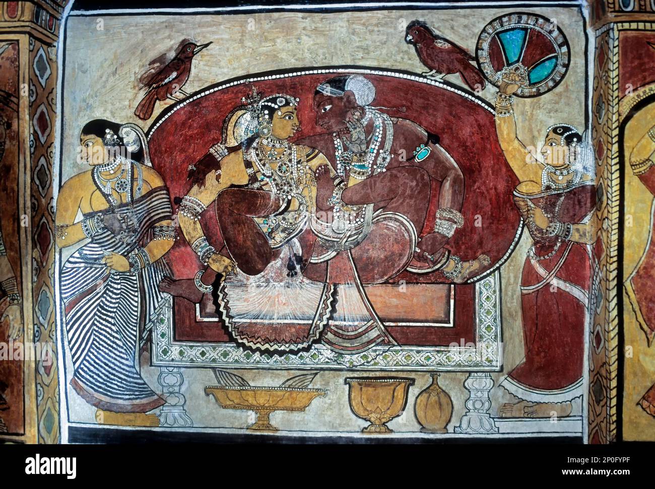 200 years old murals on the walls of the Ramalinga Vilasam Palace or