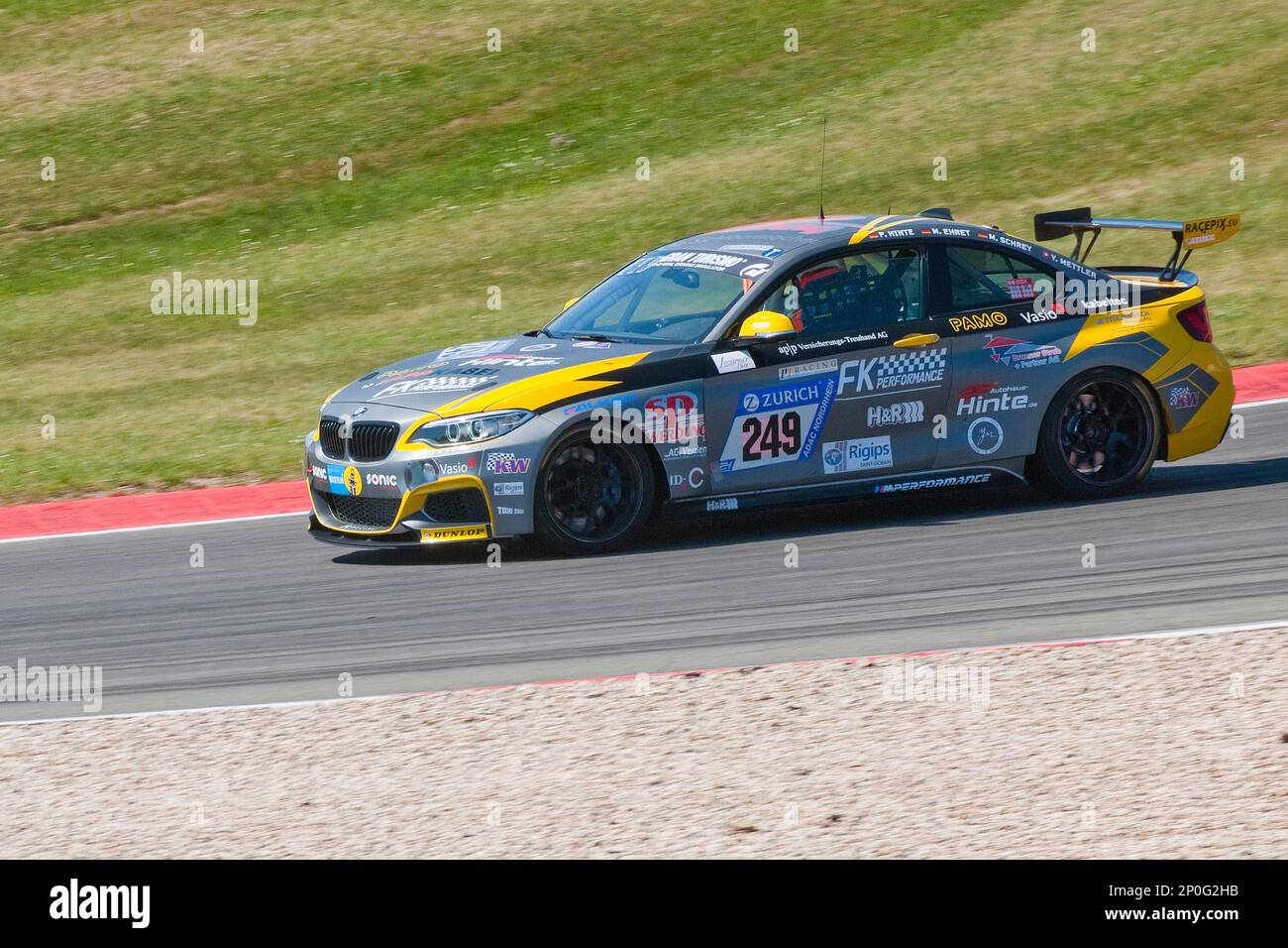 BMW M235i Racing, 24h Nuerburgring race track, 24 Hours Race 2017, Motorsport, Endurance Race, Eifel, Rhineland-Palatinate, Germany Stock Photo