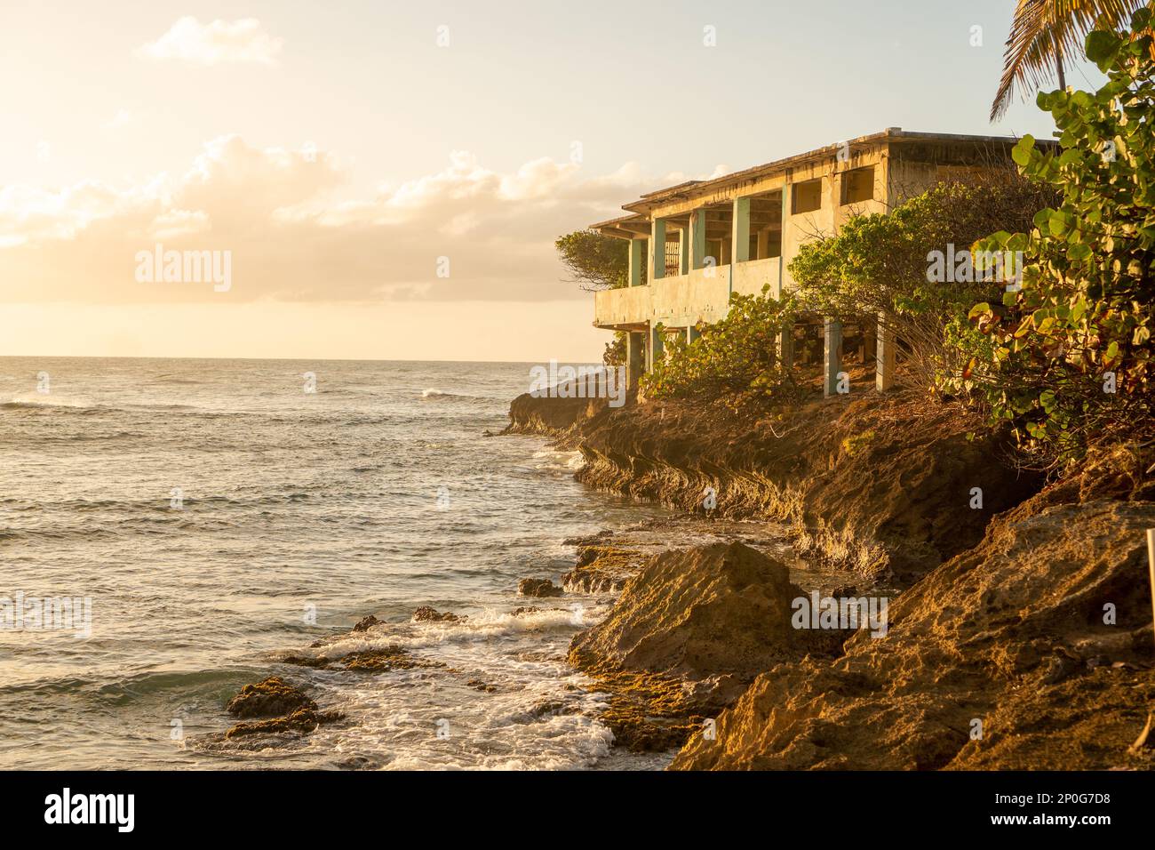 abandon home in the coast of San Juan Puerto Rico Stock Photo