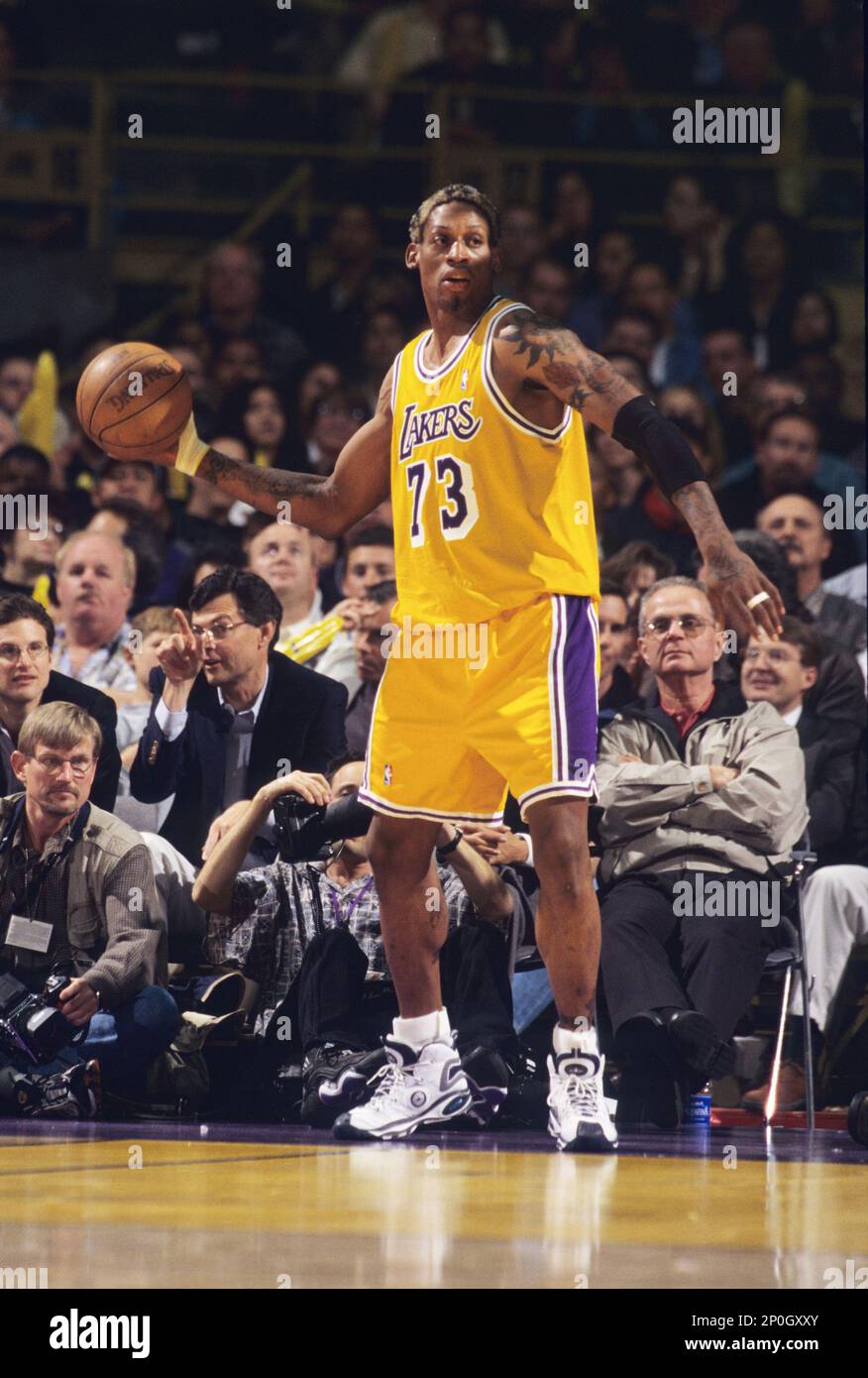 Dennis Rodman of the Los Angeles Lakers during a National