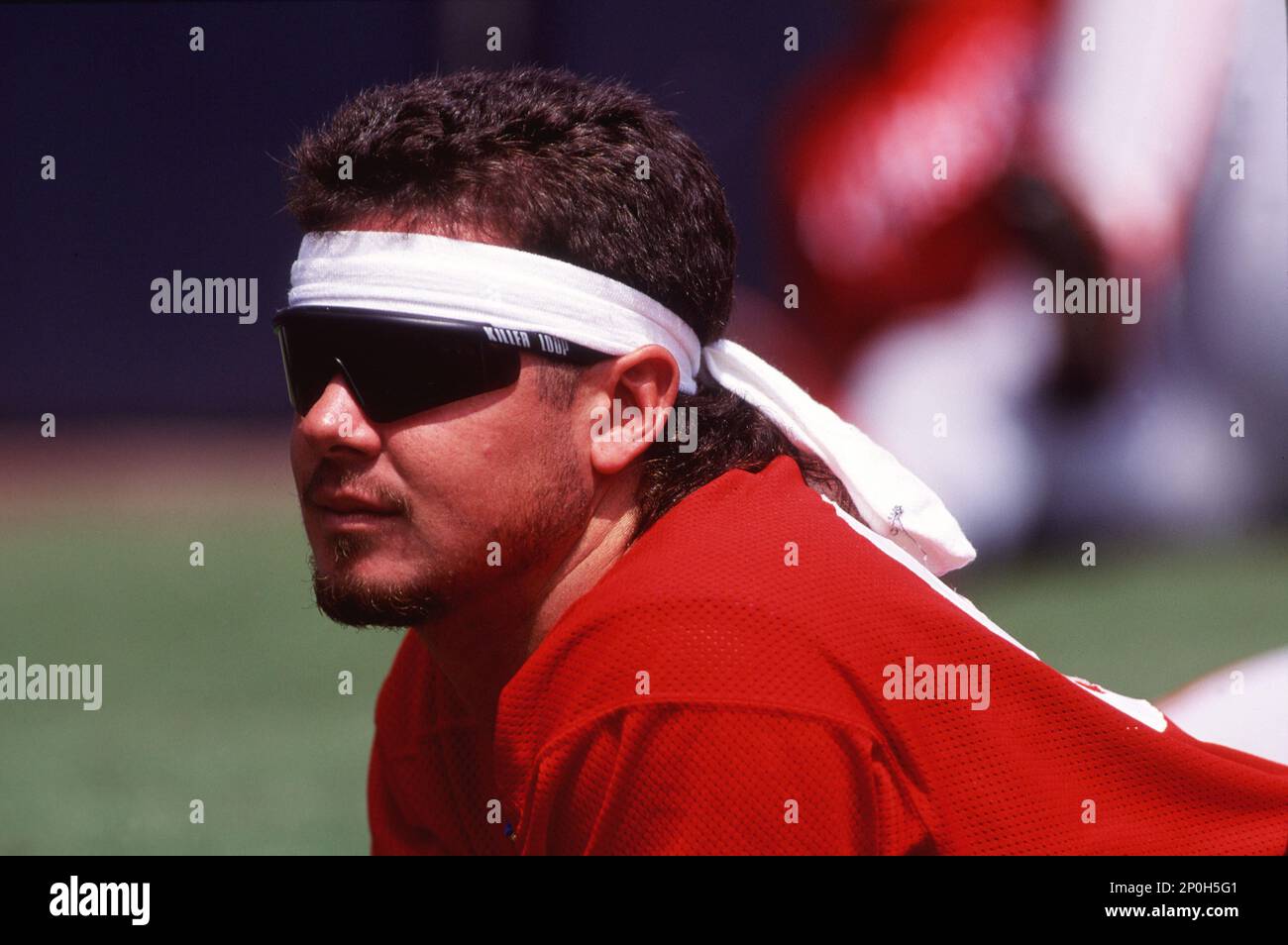 1993: Pitcher Mitch Williams of the Philadelphia Phillies before a