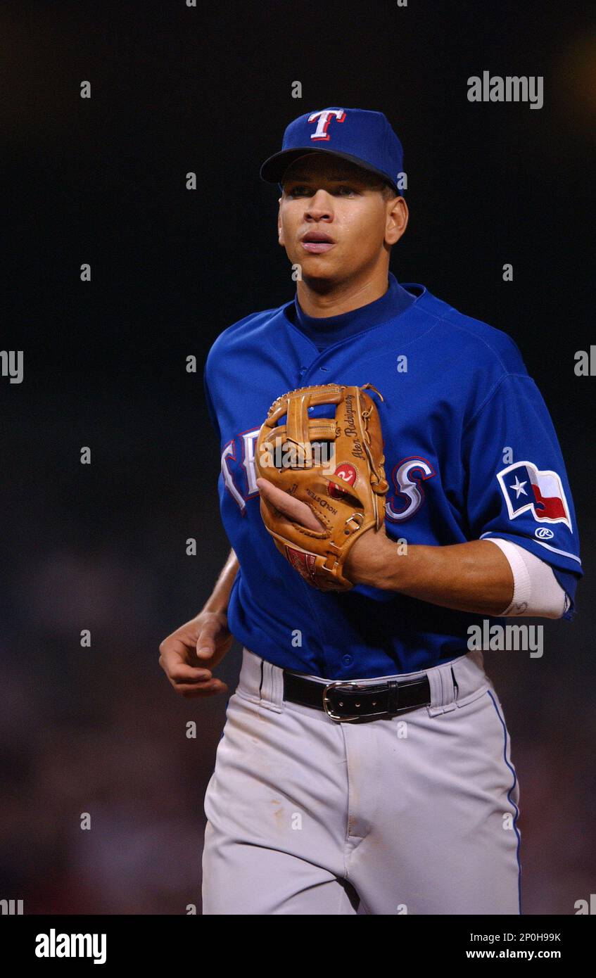 May 2002: Alex Rodriguez of the Texas Rangers during a game versus