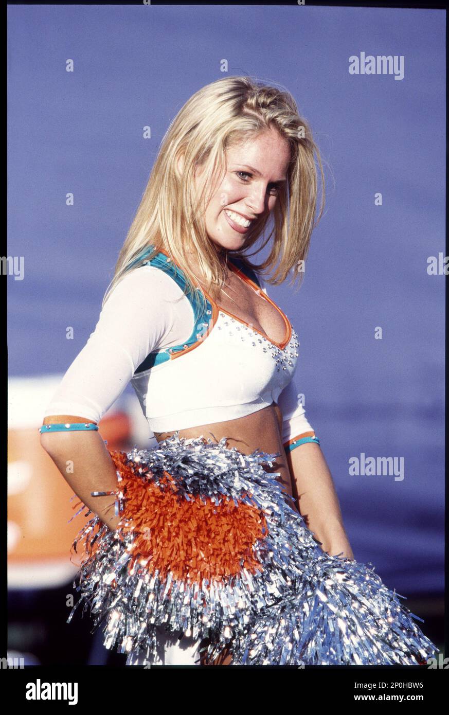 2001: Miami Dolphins cheerleader. (Photo by John Cordes/Icon Sportswire ...