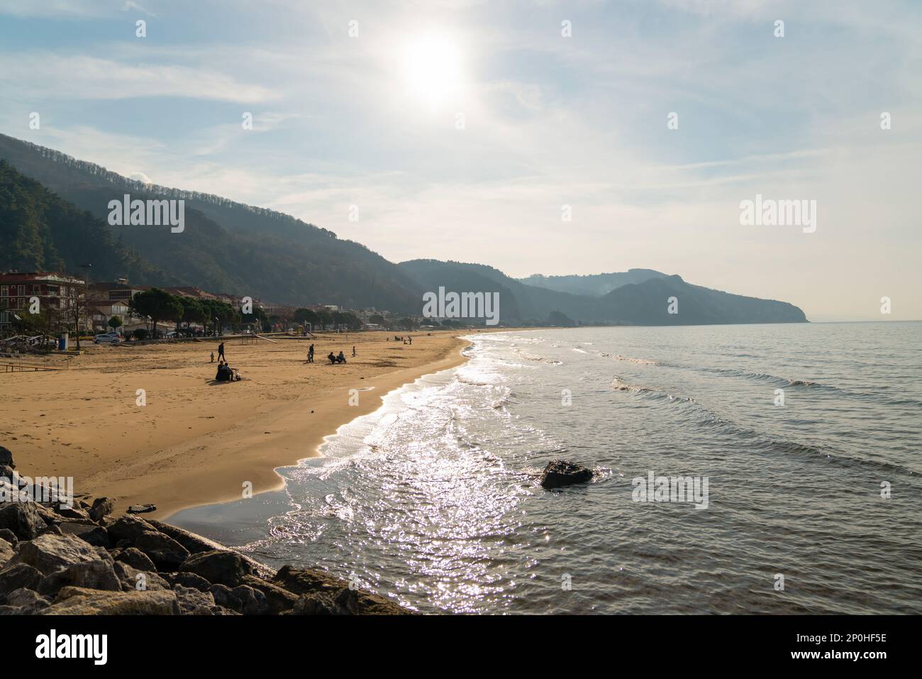 Inkumu, Bartin, Turkey December 31 2022: Panoramic view of Inkumu Beach  Stock Photo - Alamy