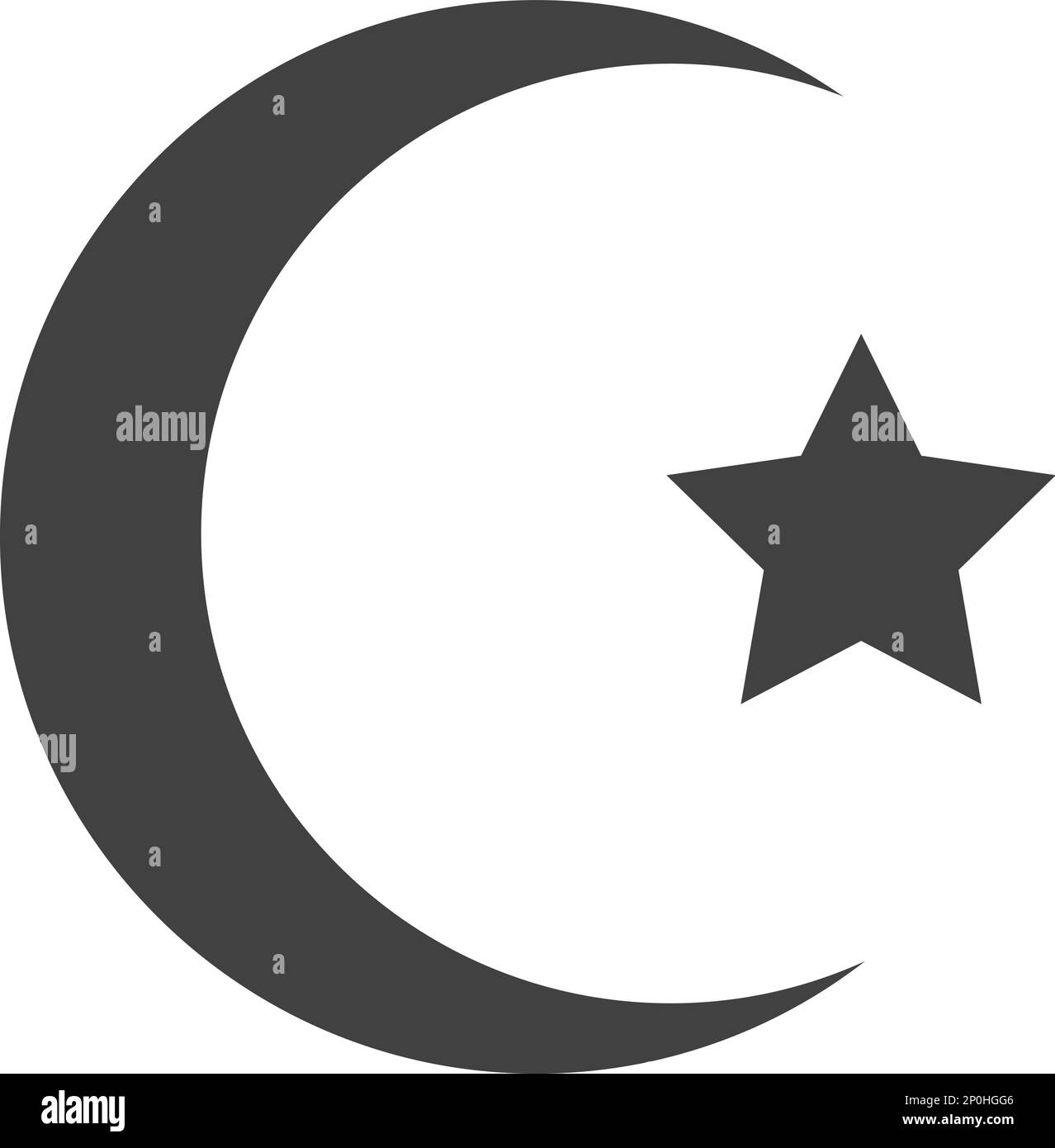 Islam Vector Religious Sign - Moon and star Islamic symbol Stock Vector