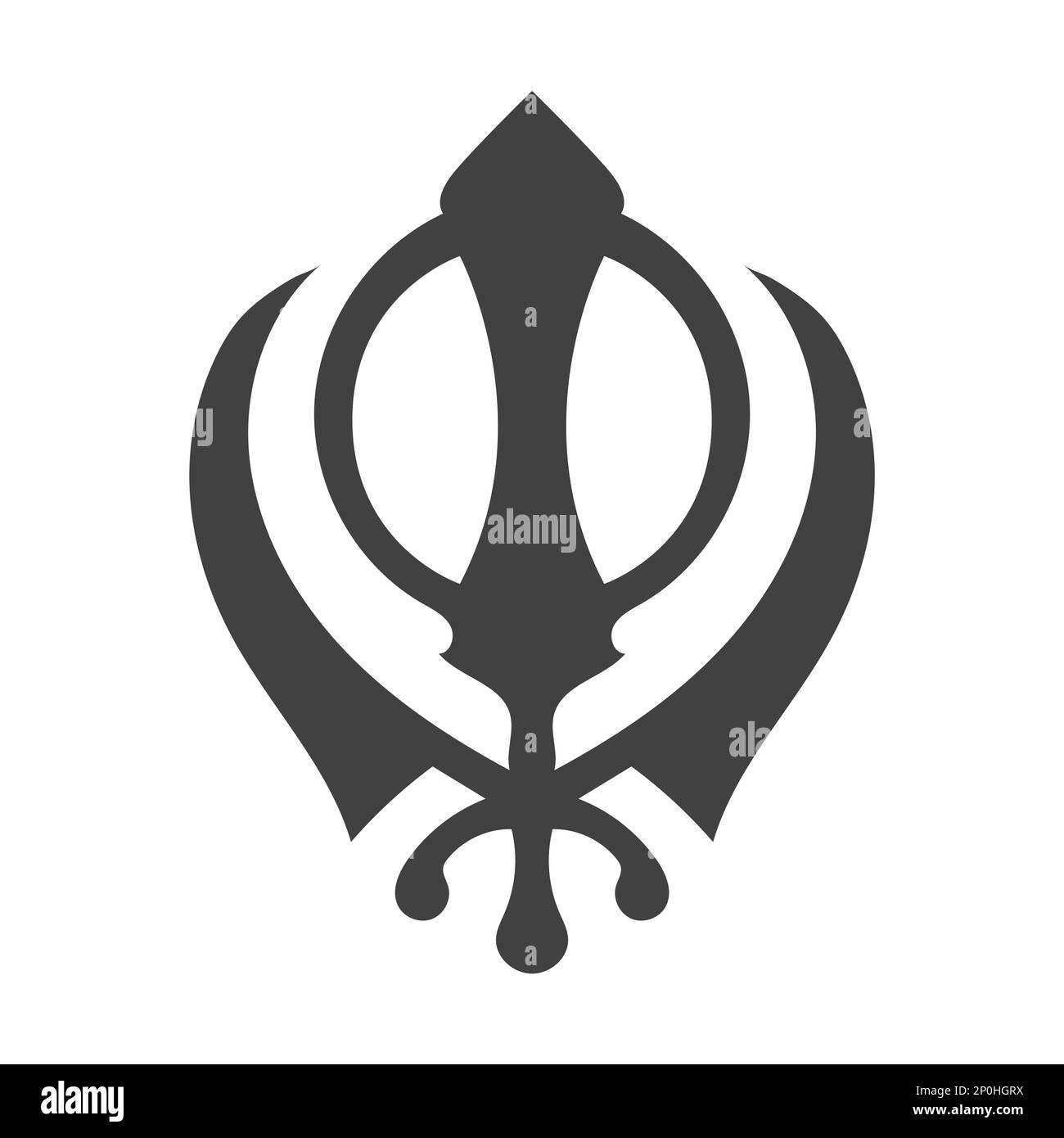 Sikhism Vector Religious Sign - Sikh dharma symbol - vector religious signs and symbols Stock Vector