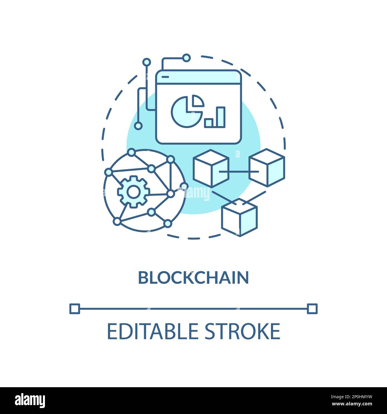 Blockchain turquoise concept icon Stock Vector