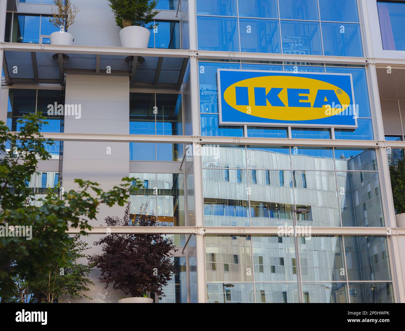 Vienna, Austria August 10, 2022 ikea store near the railway station