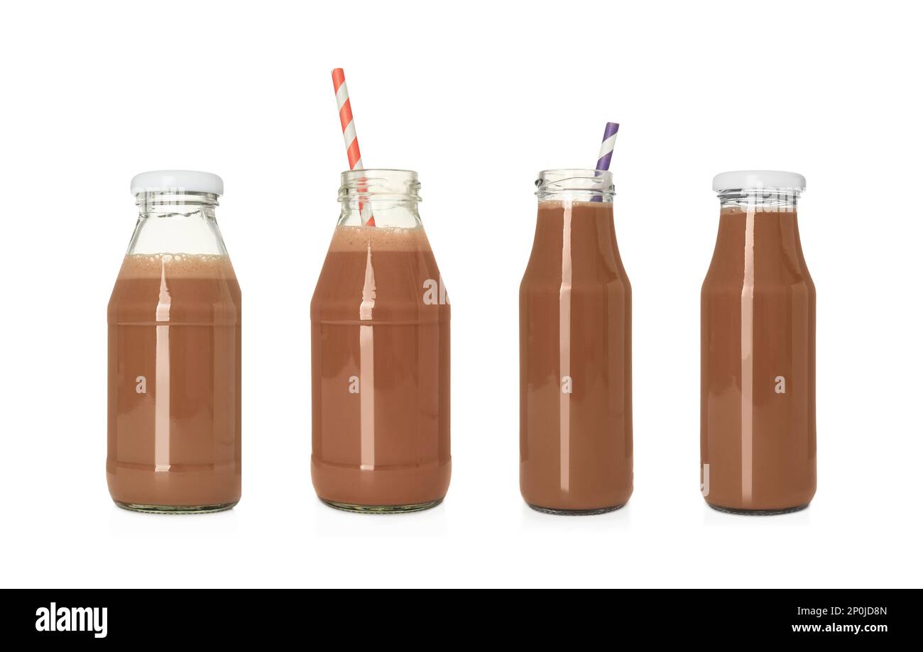 https://c8.alamy.com/comp/2P0JD8N/set-with-delicious-chocolate-milk-on-white-background-2P0JD8N.jpg