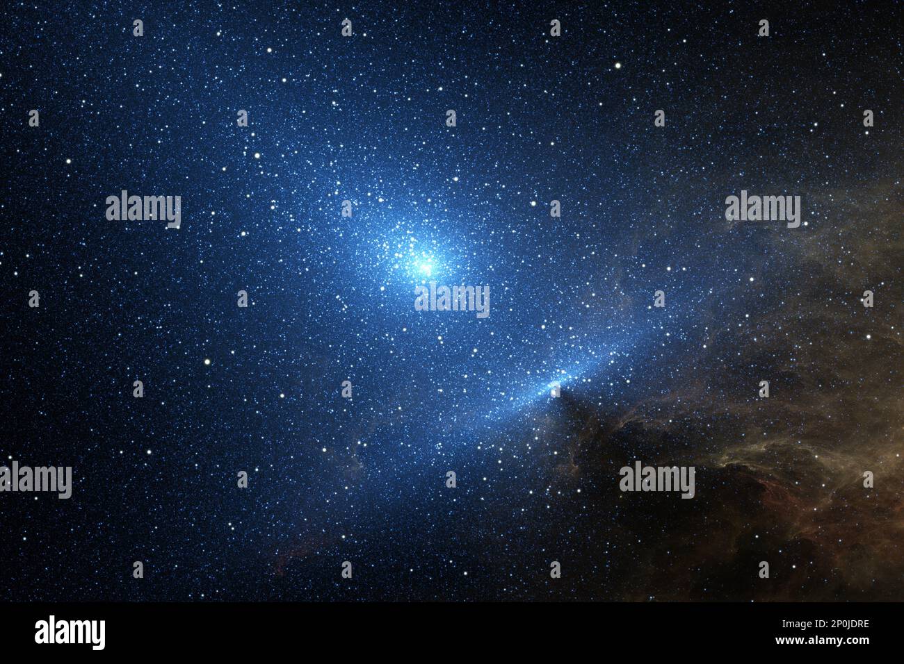 Star cluster, containing several thousand to millions of stars. 3D illustration Stock Photo