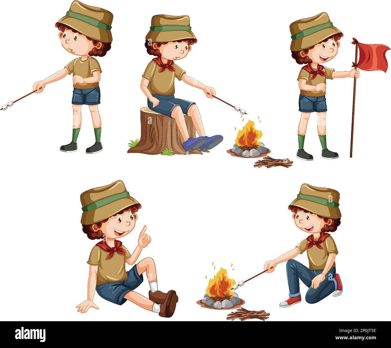 Set of Children Camping illustration Stock Vector Image & Art - Alamy