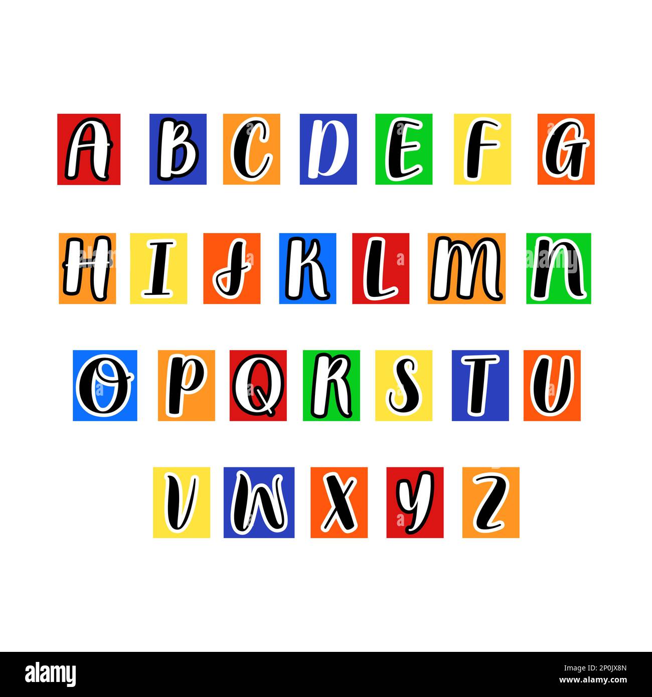 anonymous-colorful-y2k-alphabet-abc-letters-magazine-cut-out-paper-letters-stock-vector-image-art-alamy