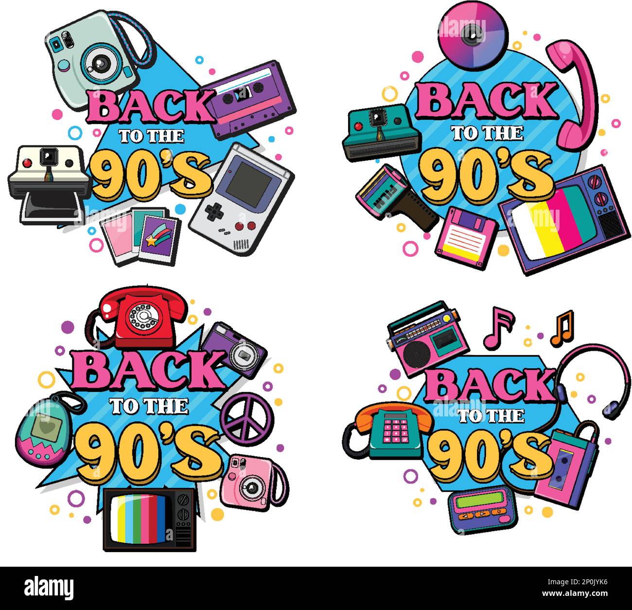 90s retro banner template illustration Stock Vector Image & Art - Alamy